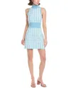 Toccin Shelby Mock Neck Mini Dress In Blue