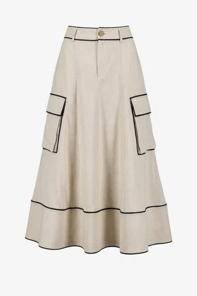 Toccin Shiloh High Waist Cargo Skirt In Multi