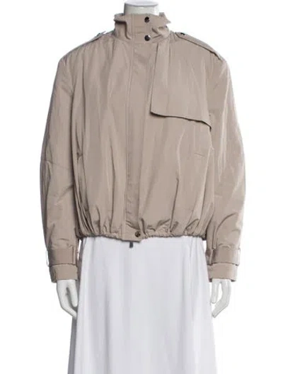 Pre-owned Toccin Silk Bomber Jacket In Neutrals