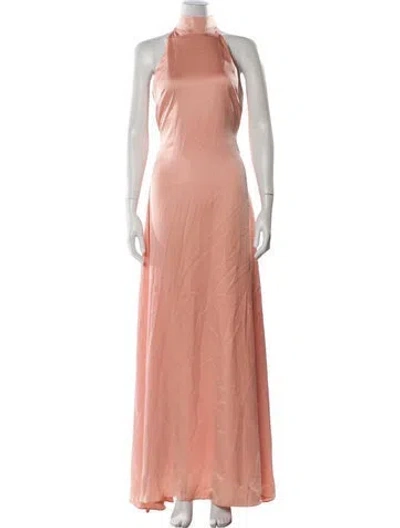 Pre-owned Toccin Silk Long Dress In Pink