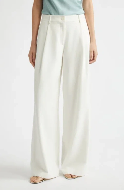 Toccin Solara Pleat Front Wide Leg Pants In White