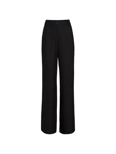 Toccin Solara Pleated Wide Leg Trousers In Black