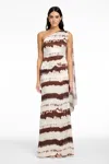 Toccin Somara One Shoulder Cascade Gown In Multi