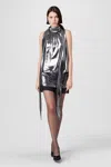 Toccin Spencer Metallic Organza Mini Skirt In Black