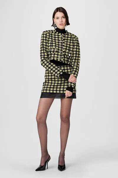 Toccin Spencer Tweed Organza Mini Skirt In Multi