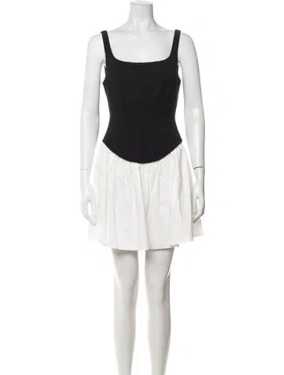 Pre-owned Toccin Square Neckline Knee-length Dress In Black