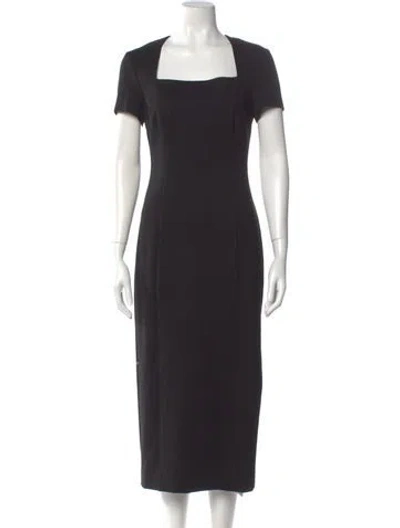 Pre-owned Toccin Square Neckline Long Dress In Black