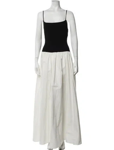 Pre-owned Toccin Square Neckline Long Dress In White