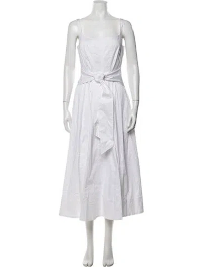 Pre-owned Toccin Square Neckline Midi Length Dress In Gray