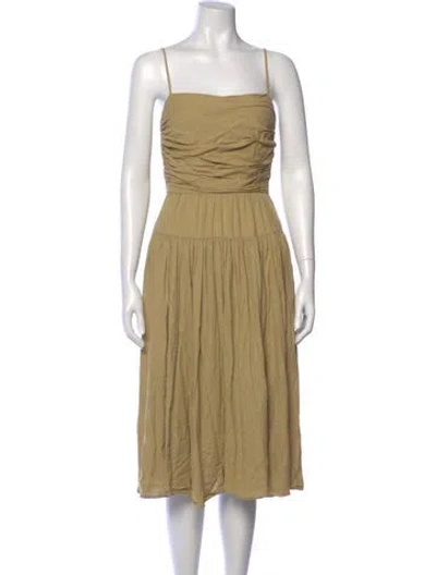 Pre-owned Toccin Square Neckline Midi Length Dress In Neutral