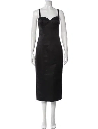Pre-owned Toccin Square Neckline Midi Length Dress W/ Tags In Black