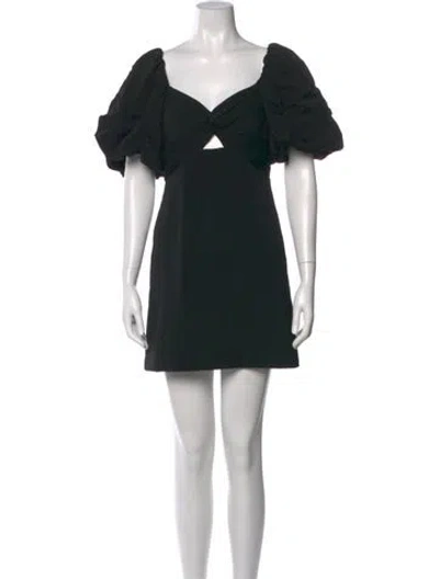 Pre-owned Toccin Square Neckline Mini Dress In Black