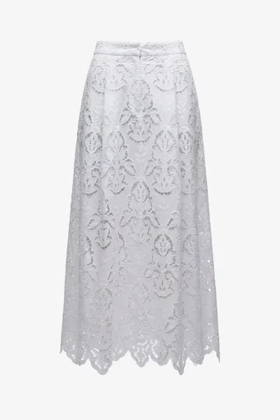 Toccin Stacy Guipure-lace Scalloped Skirt In White