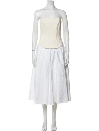 Pre-owned Toccin Strapless Long Dress W/ Tags In Neutrals
