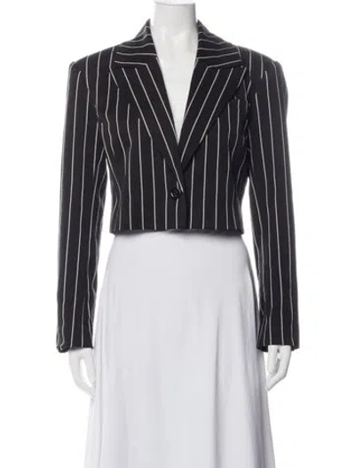 Pre-owned Toccin Striped Blazer W/ Tags In Black