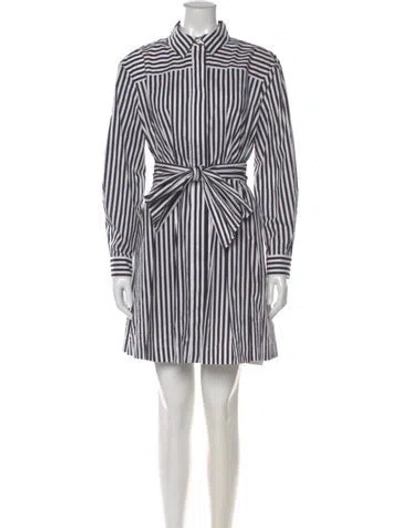 Pre-owned Toccin Striped Mini Dress In Black