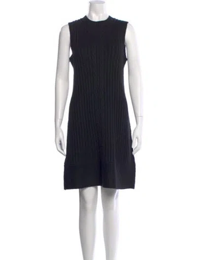 Pre-owned Toccin Striped Mini Dress In Black