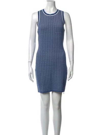 Pre-owned Toccin Striped Mini Dress In Blue