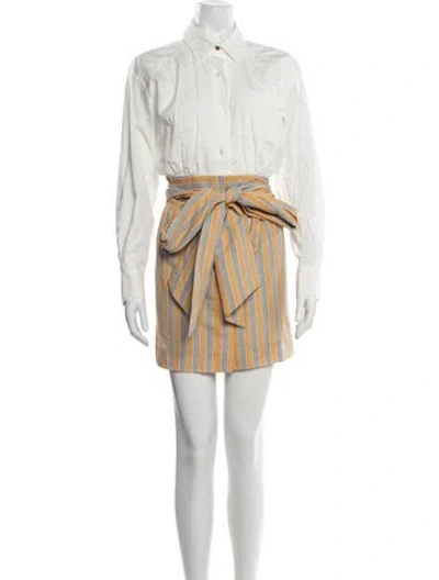 Pre-owned Toccin Striped Mini Dress In Multicolor