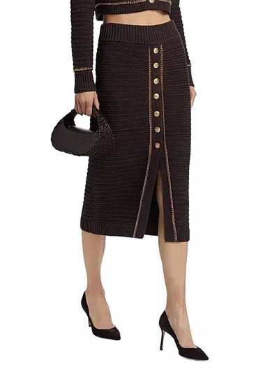 Toccin Tani Button Front Skirt In Espresso In Brown