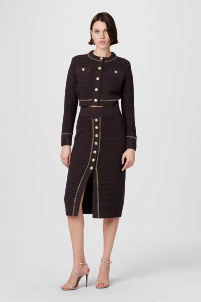 Toccin Tani Knit Chain Pencil Skirt In Black