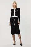 Toccin Tani Knit Pencil Skirt In Black