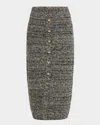 Toccin Tani Sequined Knit Midi Skirt In Brown