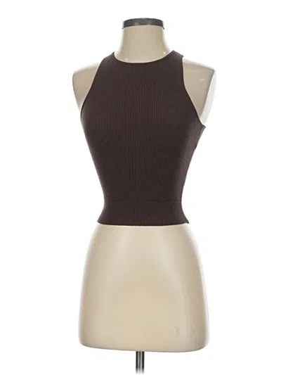Pre-owned Toccin Tank Top Brown Halter Neckline Tops