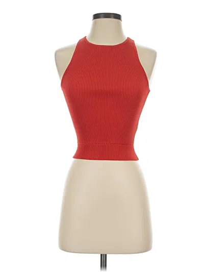 Pre-owned Toccin Tank Top Red Halter Neckline Tops