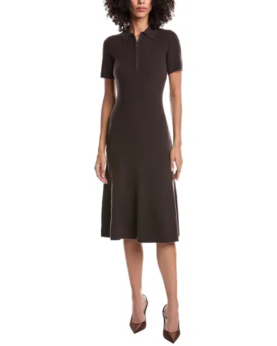 Toccin Taylor Wool & Cashmere-blend Polo Dress In Brown