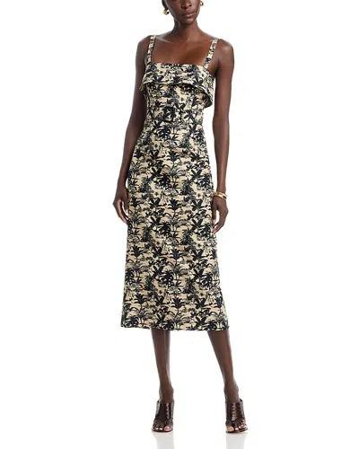 Toccin Theodora Belted Midi Dress In Multi