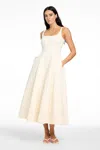 Toccin Tia Sculpted Midi Dress-denim In Neutral