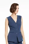 Toccin Tibbie Three-button Cutaway Vest In Blue
