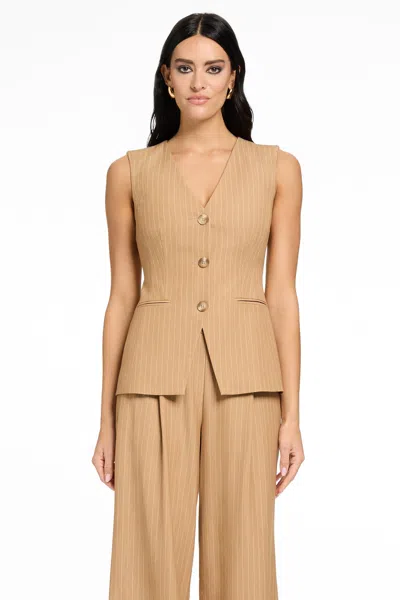 Toccin Tibbie Three-button Cutaway Vest In Brown