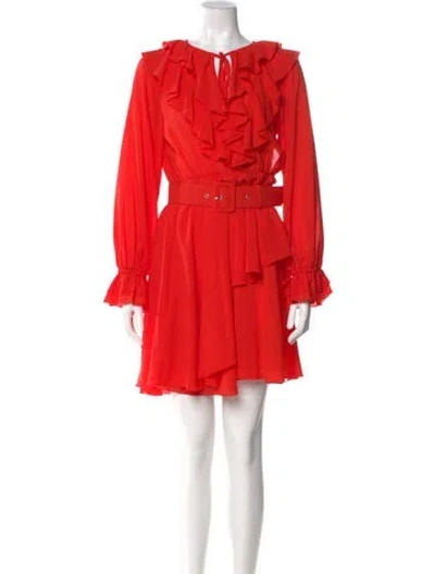 Pre-owned Toccin Tie Neck Mini Dress W/ Tags In Red