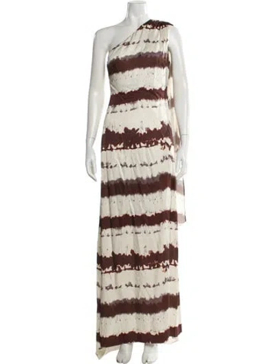 Pre-owned Toccin Tie-dye Print Long Dress W/ Tags In Neutral