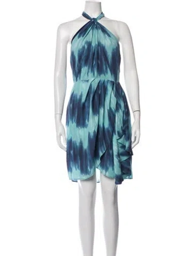 Pre-owned Toccin Tie-dye Print Mini Dress In Blue