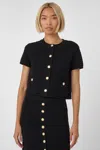 Toccin Tilly Short Sleeve Cardigan In Black