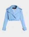 Toccin Tommy Cropped Denim Trench Coat In Liwas