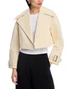 Toccin Tommy Cropped Trench Coat In Parchment