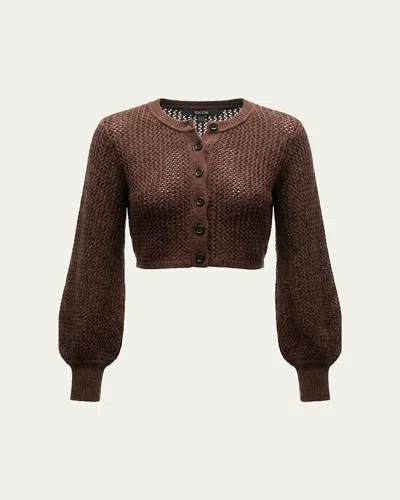 Toccin Tori Blouson-sleeve Cardigan In Cocoa