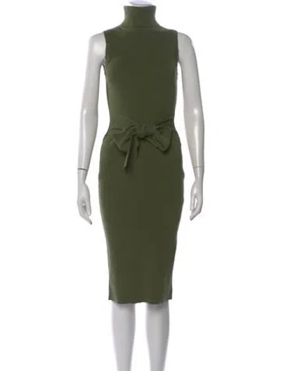 Pre-owned Toccin Turtleneck Knee-length Dress In Green