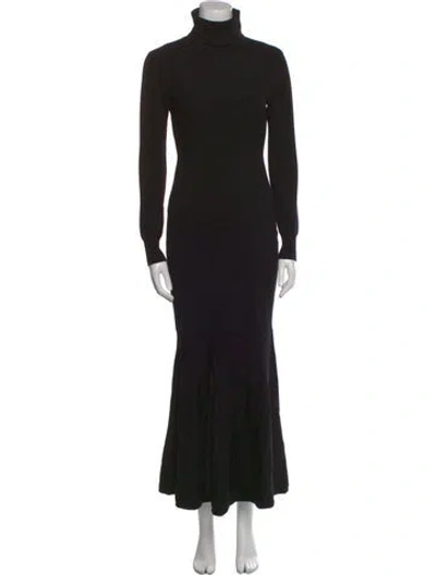 Pre-owned Toccin Turtleneck Long Dress In Black