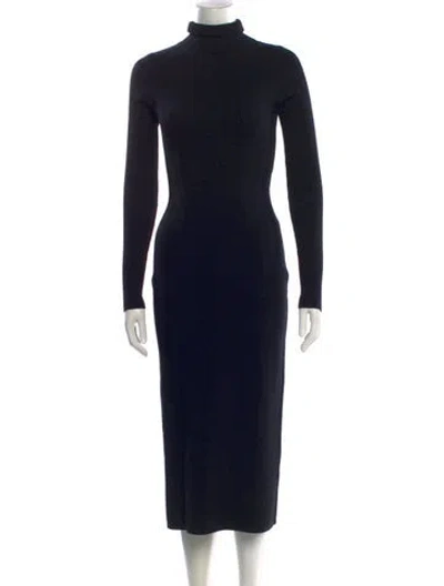 Pre-owned Toccin Turtleneck Long Dress In Black