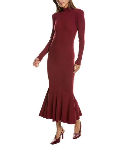 Toccin Turtleneck Midi Dress In Burgundy