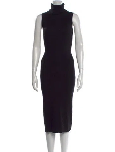 Pre-owned Toccin Turtleneck Midi Length Dress In Black