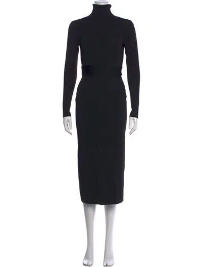 Pre-owned Toccin Turtleneck Midi Length Dress In Black