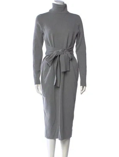 Pre-owned Toccin Turtleneck Midi Length Dress In Grey