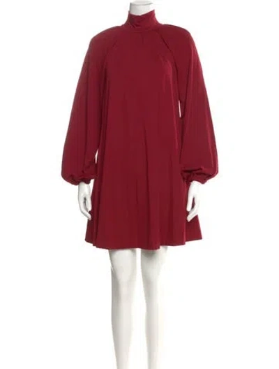 Pre-owned Toccin Turtleneck Mini Dress In Red