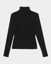 Toccin Valeria Rib-knit Turtleneck Top In Black
